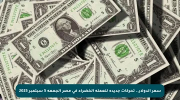 سعر الدولار.. تحركات جديدة للعملة الخضراء في مصر الجمعة 5 سبتمبر 2025